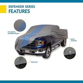 img 1 attached to 🚛 Duck Covers A1T217 Defender Pickup Truck Cover for Standard Cab Short Bed Trucks - 217" Length, Gray/Light Blue, 70" Width, 60" Height