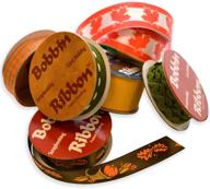 🍂 vibrant autumn colors: morex bobbin ribbon for scrapbooking, 6-pack logo