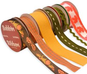 img 1 attached to 🍂 Vibrant Autumn Colors: Morex Bobbin Ribbon for Scrapbooking, 6-Pack