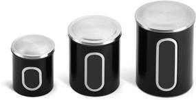 img 4 attached to 🥣 Fortune Candy Stainless Steel Canister Sets: Anti-Fingerprint Lid, Visible Window for Cereal Storage (Set of 3, Black)