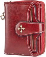 👛 stylish women's fashion wallet with large capacity & rfid protection - tephea red leather wallet logo