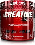 enhanced muscle growth & strength building with isatori creatine a5x - advanced 5-phase creatine monohydrate powder for training, weight lifting & recovery - unflavored dietary supplement (50 servings) logo