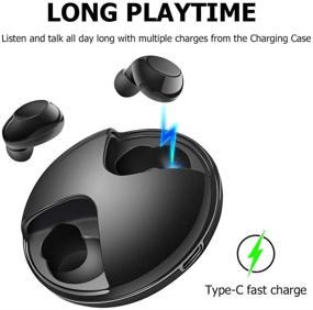 img 1 attached to 🎧 SKARLIE Upgraded True Wireless Earbud Headphone 5.0 with Charging Case - High-Fidelity Stereo HiFi Earphones, Quick Charge, Black