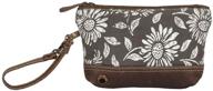 🌻 myra bag sunflower pouch upcycled wristlet bag s-1286: an eco-friendly fashion statement logo