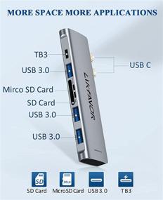 img 3 attached to 🔌 LIKFAVOR USB C Hub: 6-in-2 Adapter with HDMI, Thunderbolt 3 Charging, USB 3.0 Ports, SD/TF Card Reader for MacBook Pro/Air