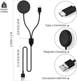 img 2 attached to Convenient Wireless Charging Dock for Galaxy Watch 3/Active 2/1/Galaxy Watch/Gear Sport/S3, 2 in 1 USB C Charging Cable for Samsung Galaxy S21/S20/S10/Note 20/10/9/8 and More, 3.9ft Charger Cable