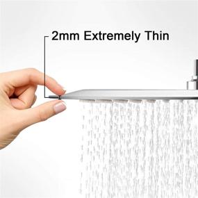 img 1 attached to 🚿 AWARA 8 Inch Rain Shower Head: Square Ultra Thin 304 Stainless Steel - High Pressure | Small Chrome Polish Rainfall and Waterfall Shower Head