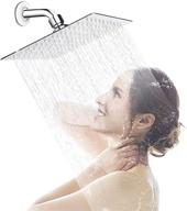 🚿 awara 8 inch rain shower head: square ultra thin 304 stainless steel - high pressure | small chrome polish rainfall and waterfall shower head logo