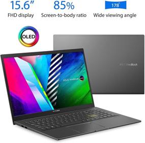 img 3 attached to 💻 ASUS VivoBook 15 OLED K513 Thin & Light Laptop, 15.6" OLED Display, Intel Core i5-1135G7 Processor, Intel Iris Xe Graphics, 12GB RAM, 512GB PCIe SSD, Fingerprint Reader, Windows 10 Home, Indie Black, K513EA-AB54