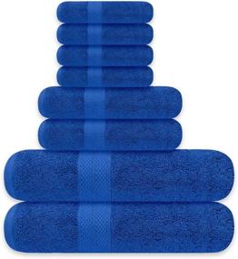 img 4 attached to 🛀 Avalon Towels Premium Royal Blue Towel Set – 600 GSM, 8-Pack of Highly Soft, Absorbent Towels for Bathroom and Kitchen