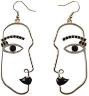 contour face dangle earrings for women - abstract face fashion accessories for girls logo