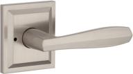 🚪 baldwin torrey pines privacy lever for bedroom or bathroom door handle in satin nickel, prestige series with a sleek contemporary slim design for indoor doors логотип