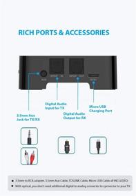 img 2 attached to 🔊 TROND ТВ Bluetooth V5.0 передатчик и приемник: беспроводной аудиоадаптер с низкой задержкой AptX, оптическим TOSLINK и подключением 3,5 мм - подключение к 2 устройствам одновременно