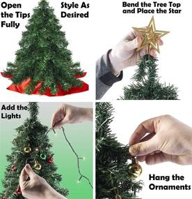 img 1 attached to 🎄 Prextex 22 Inch Tabletop Mini Christmas Tree Set: DIY Decor with Warm-White LED Lights, Star Treetopper, and Hanging Ornaments - Great for Festive Tabletop Christmas Decorations