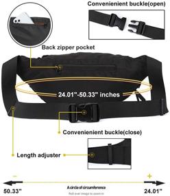 img 2 attached to 🎒 Waterproof Black Large Fanny Pack for Men and Women with Adjustable Strap - Fashionable Plus Size Waist Bag Pouch for Gym, Outdoors, and Events - Nylon Zippered Belt Pack