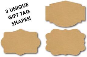 img 4 attached to 🎄 100 Natural Brown Kraft Holiday Tags/ 2x3 inch Present Stickers for Christmas Giving and Labeling