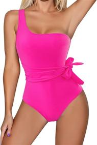 img 4 attached to 👙 RXRXCOCO Women's Shoulder Bathing Swimsuit Swimwear - Swimwear Clothing for Ladies in Swimsuits & Cover Ups