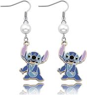 🧶 stitch earrings and ohana family necklace set: cute and stylish jewelry for girls and women - perfect for stitch lovers and friendship gifts logo