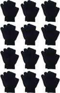 winter magic: keep kids warm with sumind 12 pairs knitted anti-slip gloves logo