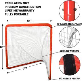 img 3 attached to 🥍 Portable Lacrosse Goal - GoSports Regulation 6' x 6' Lacrosse Net with Steel Frame for Quick Backyard Set-Up, Red