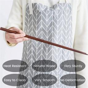 img 1 attached to Donxote Extra Long Wooden Noodles Kitchen Cooking Frying Chopsticks – 16.5 Inches, Set of 2 Pairs (Brown)