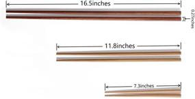 img 2 attached to Donxote Extra Long Wooden Noodles Kitchen Cooking Frying Chopsticks – 16.5 Inches, Set of 2 Pairs (Brown)