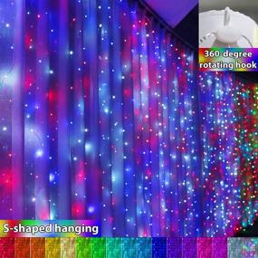 img 1 attached to 🌟 ZSJWL 16 Colors Changing Curtain Lights for Bedroom Wall, 300 LED Twinkle String Lights with Remote Control, USB Plug in for Window Backdrop, RGB Fairy Lights for Christmas, Party, Halloween Decor