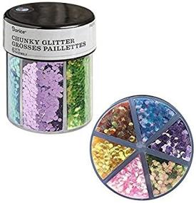 img 1 attached to 💫 Darice Pastel Glitter Caddy - 6 Colors of Chunky Glitter