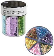 💫 darice pastel glitter caddy - 6 colors of chunky glitter logo