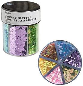 img 2 attached to 💫 Darice Pastel Glitter Caddy - 6 Colors of Chunky Glitter