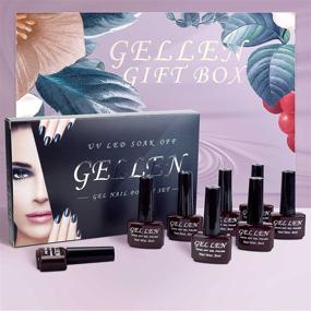 img 1 attached to 💅 Gellen набор гель-лак: 6 цветов для натурального оттенка кожи с верхним и базовым слоем для самостоятельного домашнего гель-маникюра.