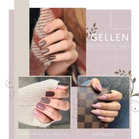 img 2 attached to 💅 Gellen набор гель-лак: 6 цветов для натурального оттенка кожи с верхним и базовым слоем для самостоятельного домашнего гель-маникюра.