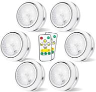 efficient led puck lights: wireless remote control, under cabinet & closet lighting, battery powered, touch night lights (6 pack) логотип