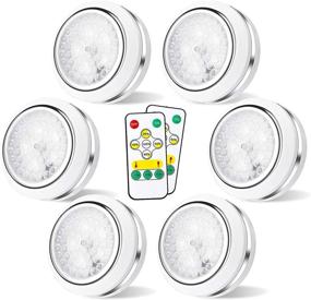 img 4 attached to Efficient LED Puck Lights: Wireless Remote Control, Under Cabinet & Closet Lighting, Battery Powered, Touch Night Lights (6 Pack)