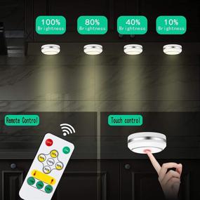 img 1 attached to Efficient LED Puck Lights: Wireless Remote Control, Under Cabinet & Closet Lighting, Battery Powered, Touch Night Lights (6 Pack)