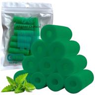 🦷 invisalign aligner seating chewies, mint scent, bulk pack of 10 pcs in resealable bag (green) by ixo aligner logo