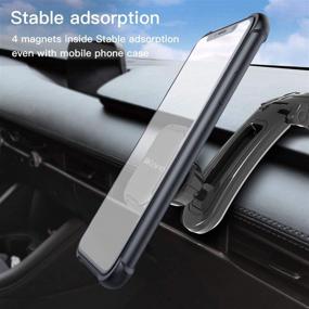 img 3 attached to 📱 IKOPO Magnetic Phone Car Mount Holder - Universal Cell Phone Holder for Car Dashboard Stand with Strong Suction Cup | iPhone, Samsung, LG, and More