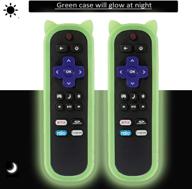 📱 protective silicone remote case cover (2 pack) for roku streaming stick 3600r/onn/tcl/sharp/insignia/hisense/toshiba/lg/hitachi roku tv remote - shockproof glow case logo