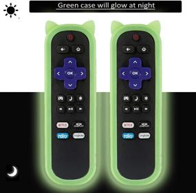 img 4 attached to 📱 Protective Silicone Remote Case Cover (2 Pack) for Roku Streaming Stick 3600R/ONN/TCL/Sharp/Insignia/Hisense/Toshiba/LG/Hitachi Roku TV Remote - Shockproof Glow Case