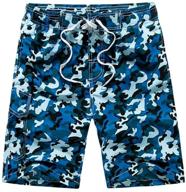 yumeno camouflage quick drying 6 14years blue 10t boys' clothing for swim logo