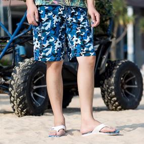 img 1 attached to YuMENo Camouflage Quick Drying 6 14Years Blue 10T Boys' Clothing for Swim