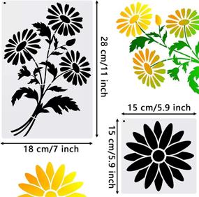 img 3 attached to 🌻 Autumn DIY Sunflower Stencils: 10-Piece Reusable Template for Painting on Wood Wall Home Decor