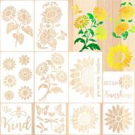 🌻 autumn diy sunflower stencils: 10-piece reusable template for painting on wood wall home decor logo