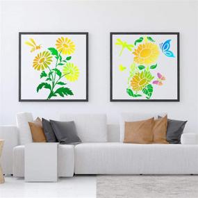 img 1 attached to 🌻 Autumn DIY Sunflower Stencils: 10-Piece Reusable Template for Painting on Wood Wall Home Decor