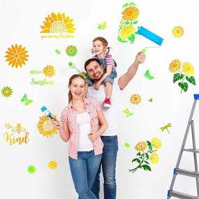 img 2 attached to 🌻 Autumn DIY Sunflower Stencils: 10-Piece Reusable Template for Painting on Wood Wall Home Decor