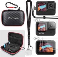 🎒 vamson mini travel carrying case: waterproof and protective for gopro hero 10/9 black - silicone cover, tempered glass lens screen, avs15 logo