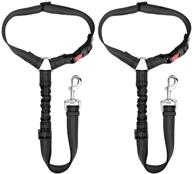 🐾 slowton reflective pet car seatbelt, 2 pack dog seat belt headrest restraint – adjustable puppy safety belt elastic bungee connects with harness for travel & daily vehicle use logo