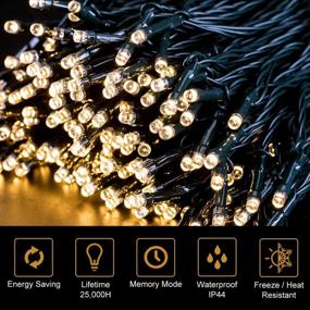 img 1 attached to 🔋 Battery Operated Christmas Lights, ilikable 300-LED Outdoor String Lights 131ft, Waterproof Holiday Lights for Christmas Party Home Courtyard Fairy Lights - Warm White, 8 Modes