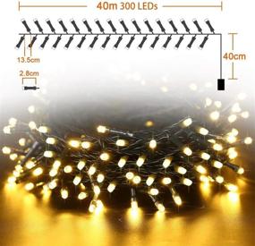 img 2 attached to 🔋 Battery Operated Christmas Lights, ilikable 300-LED Outdoor String Lights 131ft, Waterproof Holiday Lights for Christmas Party Home Courtyard Fairy Lights - Warm White, 8 Modes