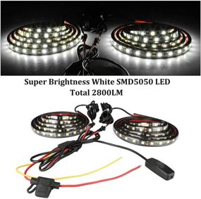 img 1 attached to 🚗 Enhance Your Truck Bed with AUTUNEER 60Inch LED Lights: Waterproof, White Strip Light Kit for RV SUV Vans Cargo Boats - Auto Lights Strip